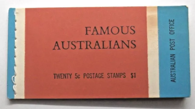 1968 FAMOUS AUSTRALIANS STAMP BOOKLET 17x 5c MNH STAMPS G68/3 RARE PART USED🇦🇺