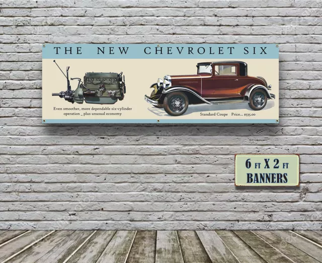 1931 Chevrolet Standard Coupe Dealer Garage Banner Chevy Car Six Sedan Engine