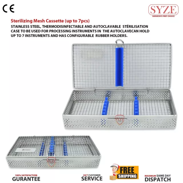 Perforated Mesh Tray 7 Pieces Sterilization Rack Cassette Dentist Surgical Tools