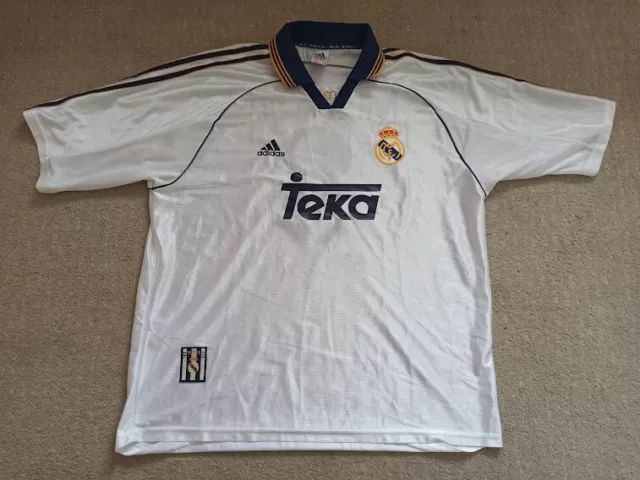 camiseta match worn ? real madrid mijatovic adidas talla xl