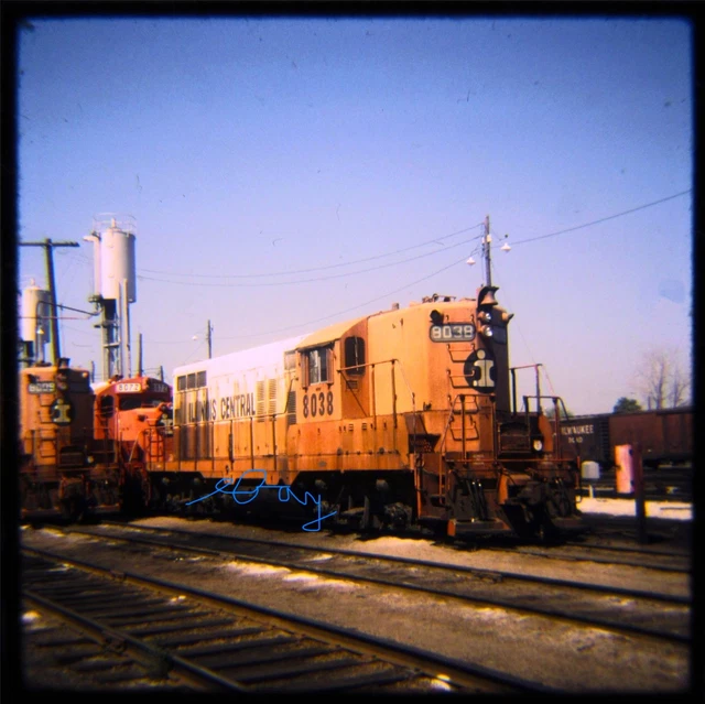 Original Railroad Slide OSLD Illinois Central IC 8038 Waterloo 9/76