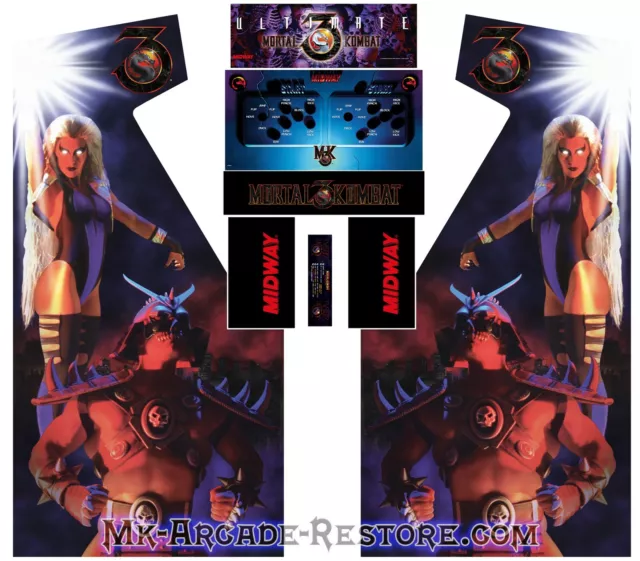 Ultimate Mortal Kombat 3 Side Art Arcade Cabinet Artwork Graphics Decals Ultimate Mortal Kombat 3 Side Art Arcade Cabinet Artwork Graphics Decals