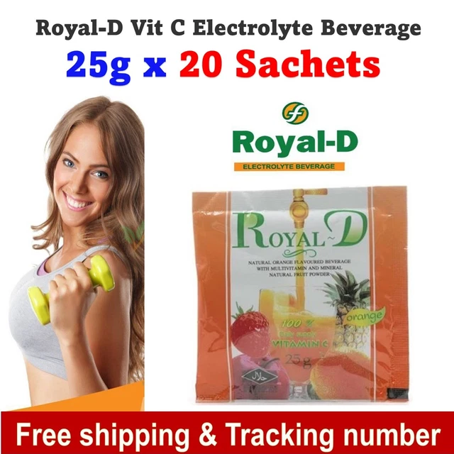 20 SACHETS ROYAL-D Vit C Electrolyte Instant Electrolyte Beverage ...