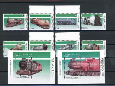 1984 UNION ISLAND Set #1 Treno Locomotiva Ferrovia FRANCOBOLLI leader del mondo 