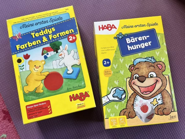 HABA Meine ersten Spiele Bärenhunger 300171 u. Teddys Formen & Farben ab 2 Jahre