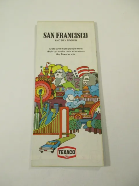 1971 Texaco San Francisco State Highway Gas Station Travel Road Map-SW2