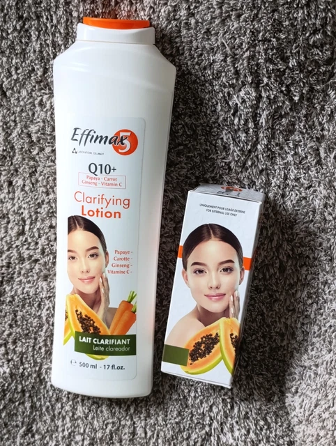 2 Sérums EFFIMAX 5 Concentré Carotte Vitamine C Ginseng Q10 - 220 Ml, Éclaircissant | Soin Visage Anti-Taches
