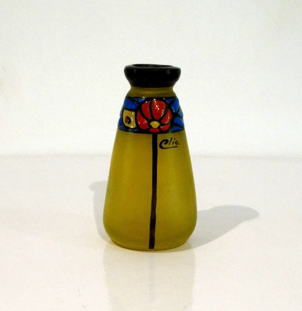Ancienne Miniature De Selle - Vase émaillé Métal - Vintage - Décor Multicolore
