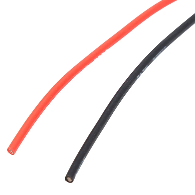 Câble Silicone Souple 16AWG 2m Fil De Cuivre Etamé (1 Mètre Rouge 1