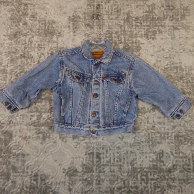 Vintage Little Levis Jacket Toddler Size 3T Denim Jean Orange Tab Tinkerbell