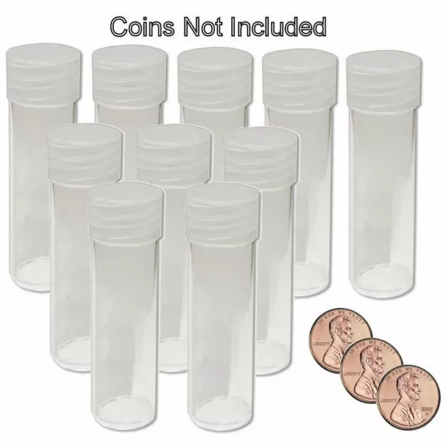 Round Penny Coin Tubes 19mm by BCW 10 pack