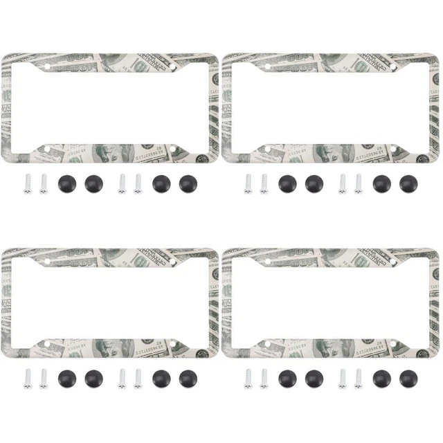 4pcs Cadre de plaque d'immatriculation de voiture US Style Caxe de plaque