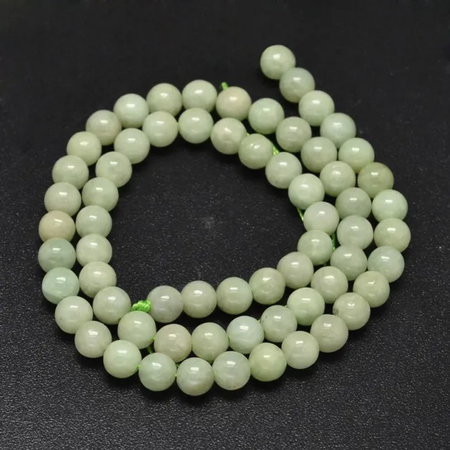 Jade de Birmanie perles rondes 6 mm .Pierres Naturelles. Gemmes Lithothérapie