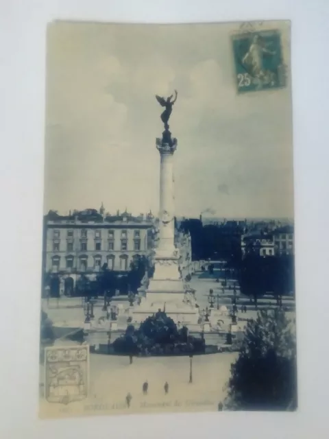 CPA Bordeaux Monument des Girondins with Blazon 1921