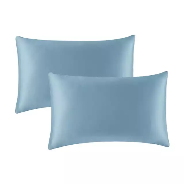 NetEase 100% Silk Pillowcase Pillow Cover for Hair and Skin Blue 1 Piece X 2Pack