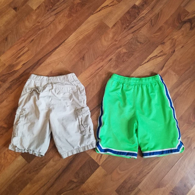 OshKosh B'Gosh cargo Shorts and athletic Youth Boys Size 10 green beige bin4