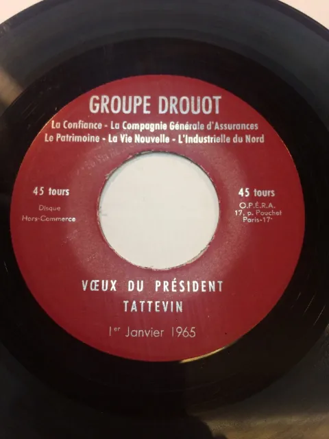 1965 Disque parlé Vœux Discours Georges TATTEVIN -Groupe DROUOT Assurances AXA 2