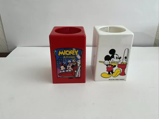 Walt Disney Mickey Mouse Dixie Solo Cup Holder Dispenser Bathroom Decor 1986 X2
