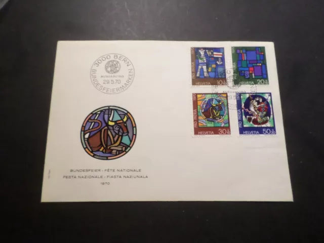 Schweiz Helvetia 1970 FDC 1° Tag Briefmarken pro Patria Kunst Gemälde Paintings