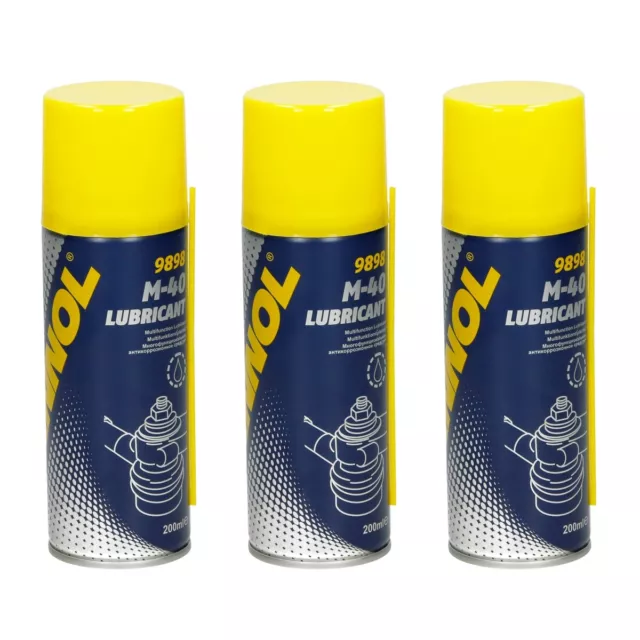 3 x MANNOL 9898 Desoxidante aceite lubricante M-40 en spray 200ml anti fricción