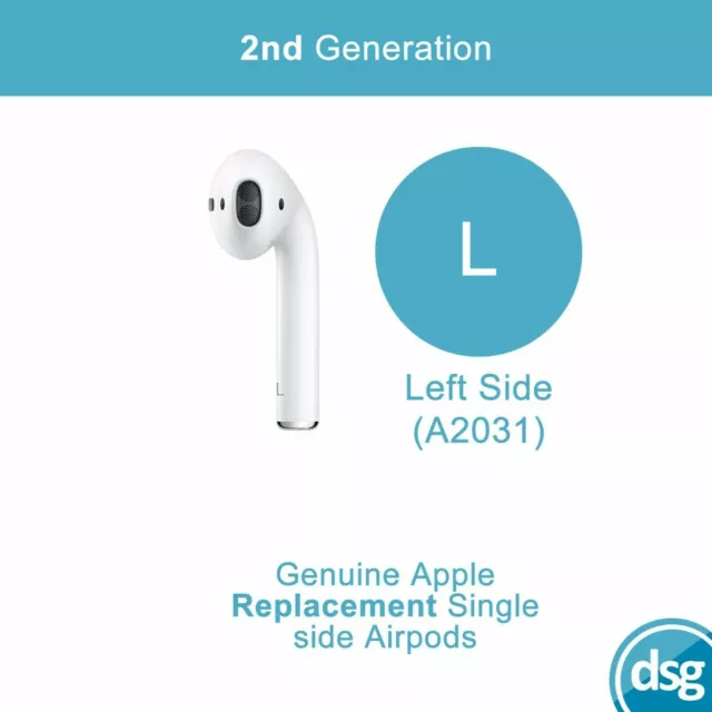 Genuine Apple Airpods 2nd Generation Replacement Airpod - Left Ear Only A2031