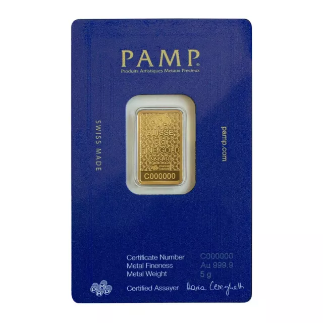 Pamp Suisse - Arabian Horse 5 gram Gold Bar with Pendant Frame 2