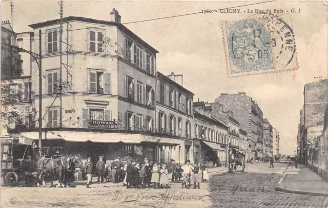 CPA 92 CLICHY LA RUE DU BOIS (grosse animation