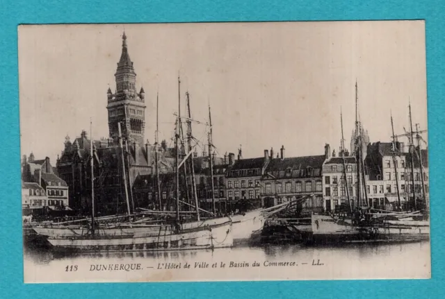 Dunkerque , Hôtel de Ville Bassin du Commerce / CPA , Carte Postale ancienne /Ne