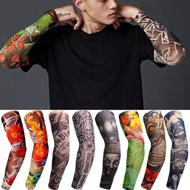 Nylon Fake Body Art full Arm Temporary Stretchy TATTOO SLEEVE : 10 Designs