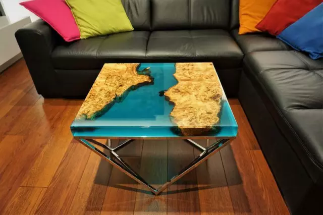 Green Resin River Epoxy Wooden Acacia Table Garden Resort Decors Made To Order 2