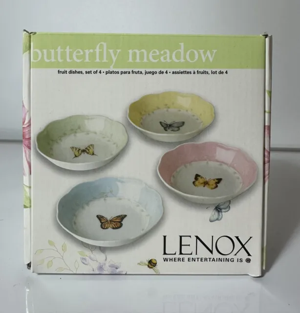 Lenox Butterfly Meadow Fruit Dishes Set of 4 NEW. NIB.
