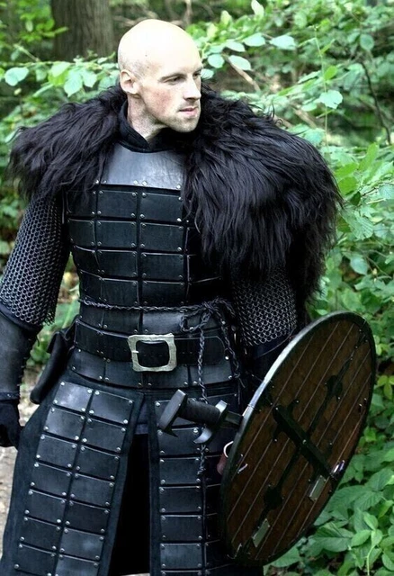 DG Leather Black Breastplate Viking Armor LARP cosplay Costume.