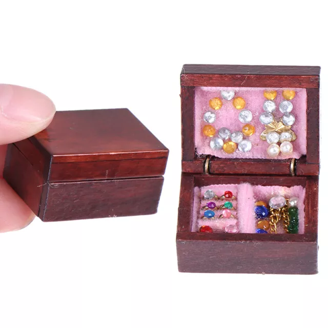 Dollhouse Miniatures Jewelry Box Doll Room Decor Accessory 1/12L KP Sp