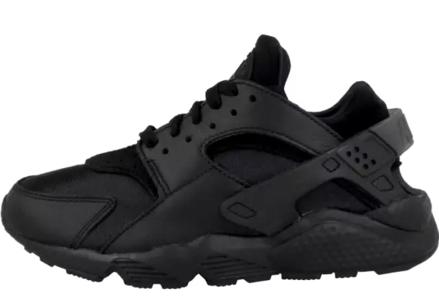 Boys NIKE Huarache Run Gymnastics Shoes Trainers Black Size UK 3 RRP£79.99