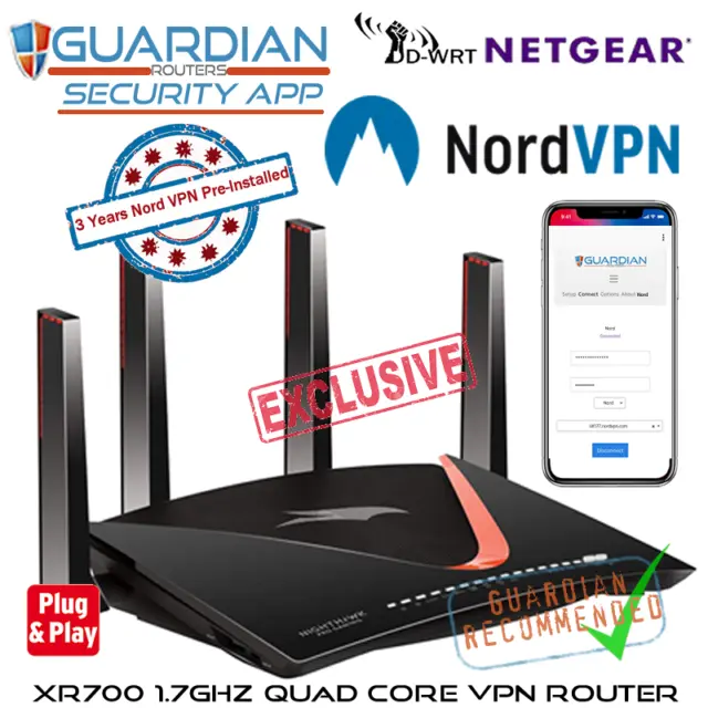 Netgear XR700 X10 Nord router APP VPN Guardian precaricato 3 anni VPN inc plug play