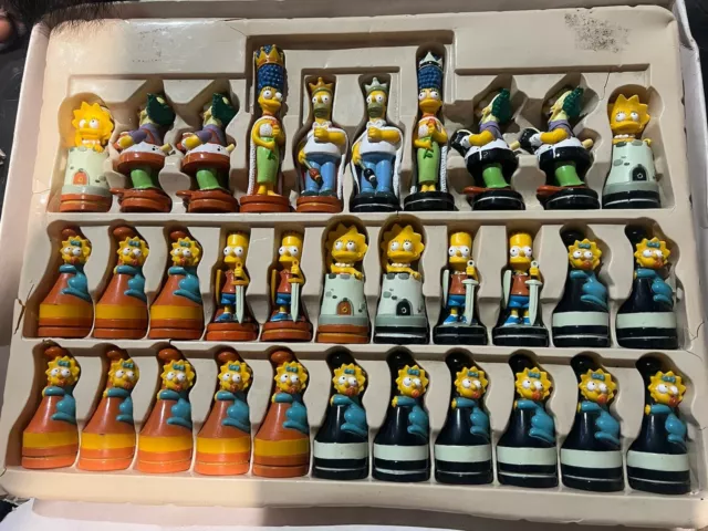 The Simpsons 3D Chess - 1992 Matt Groening 20th Century Fox Missing Lid