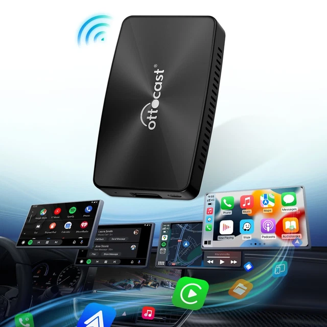 WIRELESS ANDROID AUTO/CARPLAY 2 in 1 Adapter For Wired CarPlayPlug