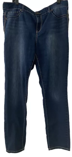 Maurices Womens Plus Size 20 Jeans Straight Leg Blue Denim Medium / Dark/ Washed