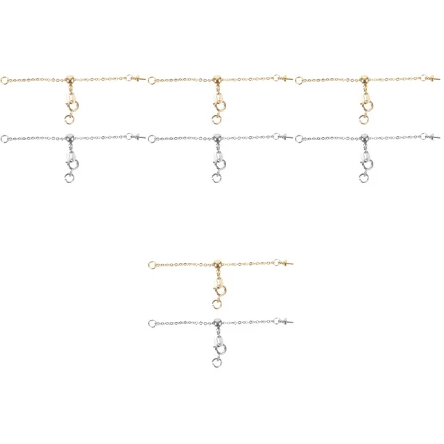8 piezas Extensores de cadena de collar ajustable cadena de extensión de pulsera
