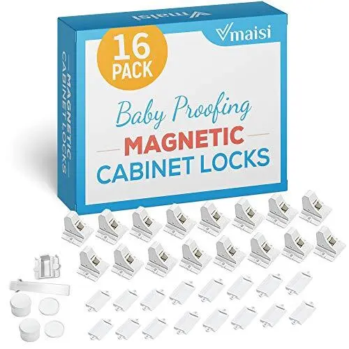 16 Pack Child Safety Magnetic Cabinet Locks -  Children Proof Cupboard Baby