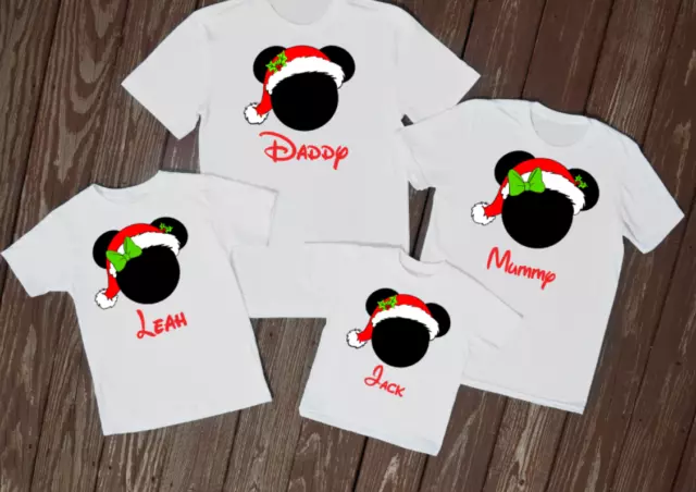 T-shirt famiglia abbinata Disney vacanze di Natale t-shirt Natale personalizzata