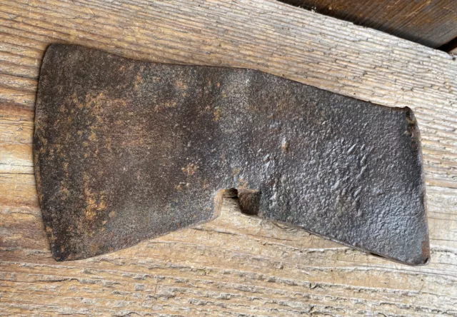 Rare Unusual 18th Century Felling Axe ~ Angled Head ~ Tapered eye ~ Full Pole