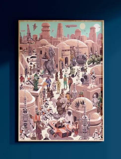 Star Wars Tatooine Poster Mos Eisley Luke Skywalker Obi Wan A New Hope Poster