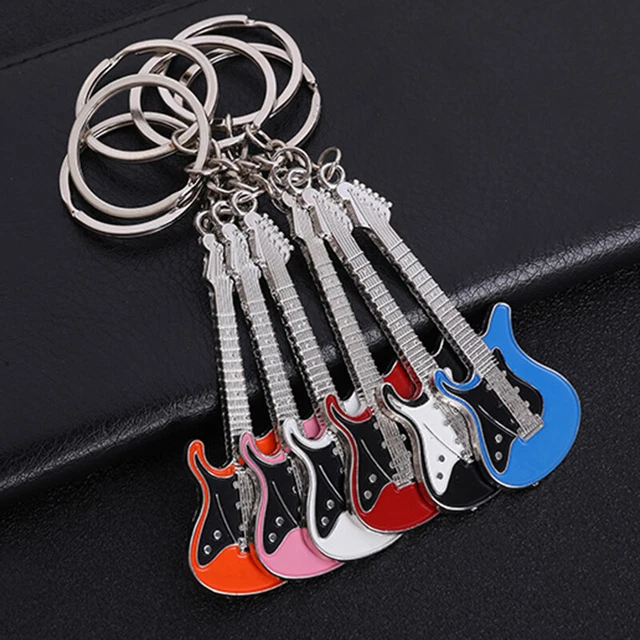 1Pcs Chitarra Portachiavi Fibbia Pendente Strumento Musicale -