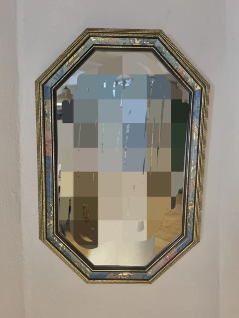 Miroir Art Déco Vintage Avec Impression Femme Années 1920 – Rare – 38x28 Cm