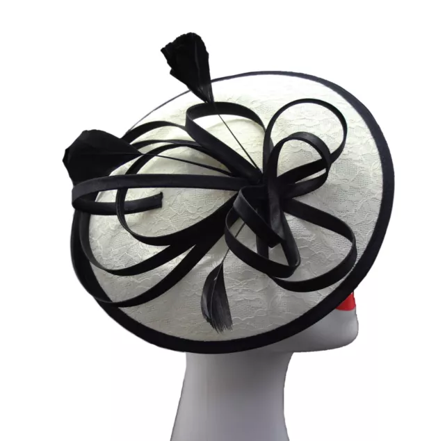 Women's Fascinator Headband Clip Circle Hat Weddings Ladies Races Royal Ascot UK 3