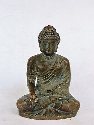Collected Old China Bronze Carving Sakyamuni Buddha Statue Pray Decoration