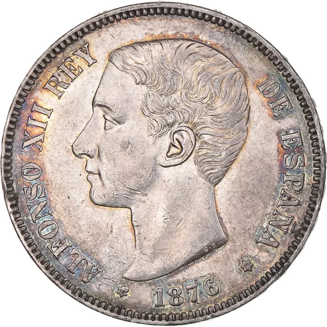 [#1044561] Coin, Spain, Alfonso XII, 5 Pesetas, 1876, Madrid, AU, Silver, KM:671