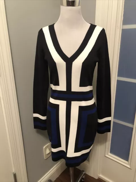 international concepts black cobalt blue white dress size M BRAND NEW NWT! $89.5