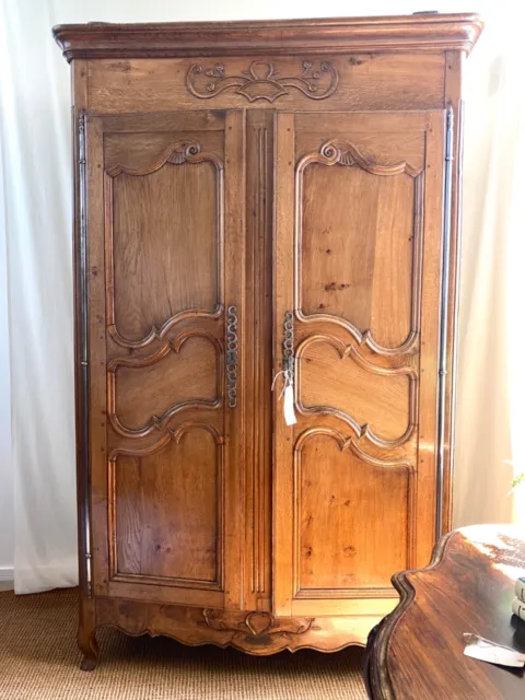 antique french armoire , 18th century , beautiful armoire.